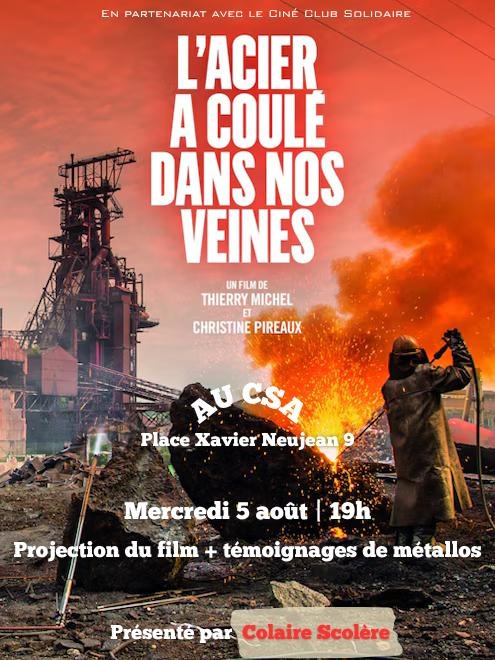 Ciné-débat: "L'acier a coulé dans nos veines"